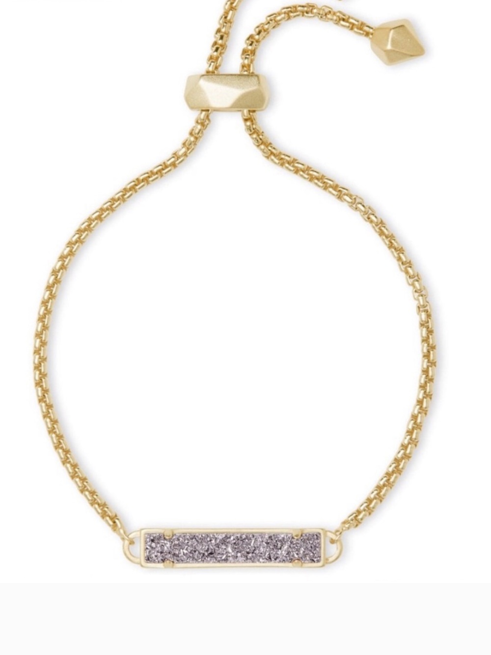 Kendra Scott Stan Gold Chain Bracelet with Platinum Drusy Bar